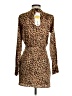 Zara 100% Polyester Animal Print Brown Cocktail Dress Size XS - photo 2