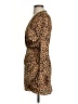 Zara 100% Polyester Animal Print Brown Cocktail Dress Size XS - photo 5
