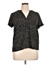 Olive and Oak Polka Dots Black Short Sleeve Blouse Size XL - photo 1