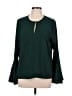 Ann Taylor LOFT 100% Polyester Green Long Sleeve Blouse Size L - photo 1
