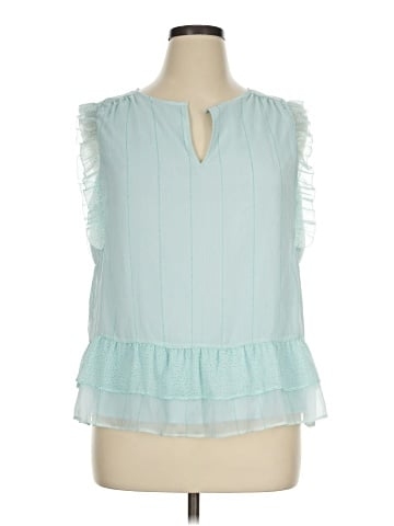 Kaari Blue Sleeveless Blouse (view 1)