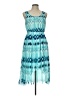 H&M 100% Polyester Tie-dye Blue Cocktail Dress Size 12 - photo 1
