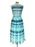 H&M 100% Polyester Tie-dye Blue Cocktail Dress Size 12 - photo 2