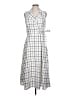 DKNY Checkered-gingham Gray Casual Dress Size 10 - photo 1