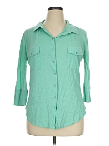 Pomelo 3/4 Sleeve Button-Down Shirt (view 1)
