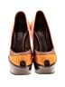 MARNI 100% Leather Color Block Stripes Brown Orange Heels Size EU (IT) 37 / US 7 - photo 2