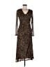 Taylor Animal Print Brown Cocktail Dress Size 2 - photo 1
