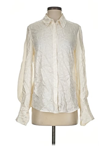Saloni Long Sleeve Silk Top (view 1)