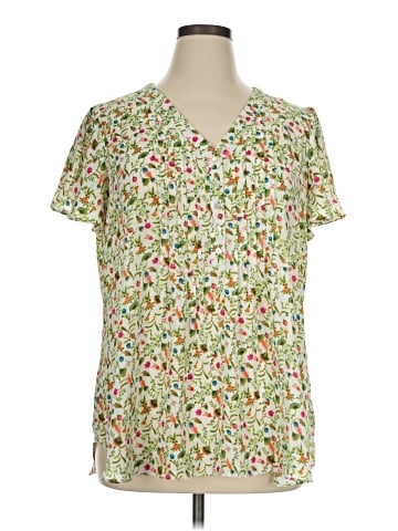 Rose + Olive Short Sleeve Blouse (view 1)
