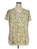 Rose + Olive 100% Polyester Floral Green Short Sleeve Blouse Size 1X - photo 1