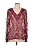 Etcetera Burgundy Long Sleeve Silk Top Size 10 - photo 1