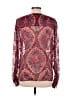 Etcetera Burgundy Long Sleeve Silk Top Size 10 - photo 2