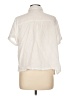 Old Navy 100% Cotton Solid Ivory Short Sleeve Blouse Size L - photo 2