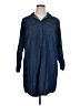 Millenium 100% Cotton Blue 3/4 Sleeve Button-Down Shirt Size XL - photo 1