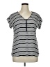 My Michelle 100% Polyester Stripes Black Short Sleeve Top Size XL - photo 1