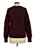 Ann Taylor Chevron-herringbone Burgundy Pullover Sweater Size M - photo 2