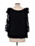 Cato 100% Polyester Black 3/4 Sleeve Blouse Size L - photo 2