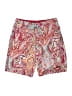Athleta 100% Polyester Paisley Red Board Shorts Size 8 - photo 1