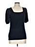 BCBGMAXAZRIA Blue Short Sleeve Top Size L - photo 1