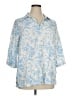 Laura Ashley Blue 3/4 Sleeve Button-Down Shirt Size XL (estimated) - photo 1