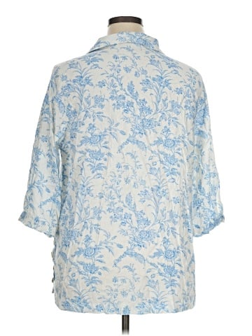 Laura Ashley 3/4 Sleeve Button-Down Shirt (view 2)