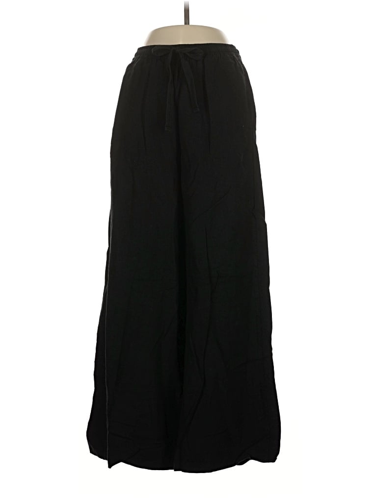 Pre-owned Max Studio Linen Pants In Black