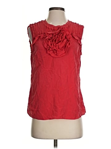 BCBGMAXAZRIA Sleeveless Silk Top (view 1)