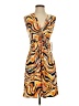Veronica M. Print Orange Cocktail Dress Size S - photo 1