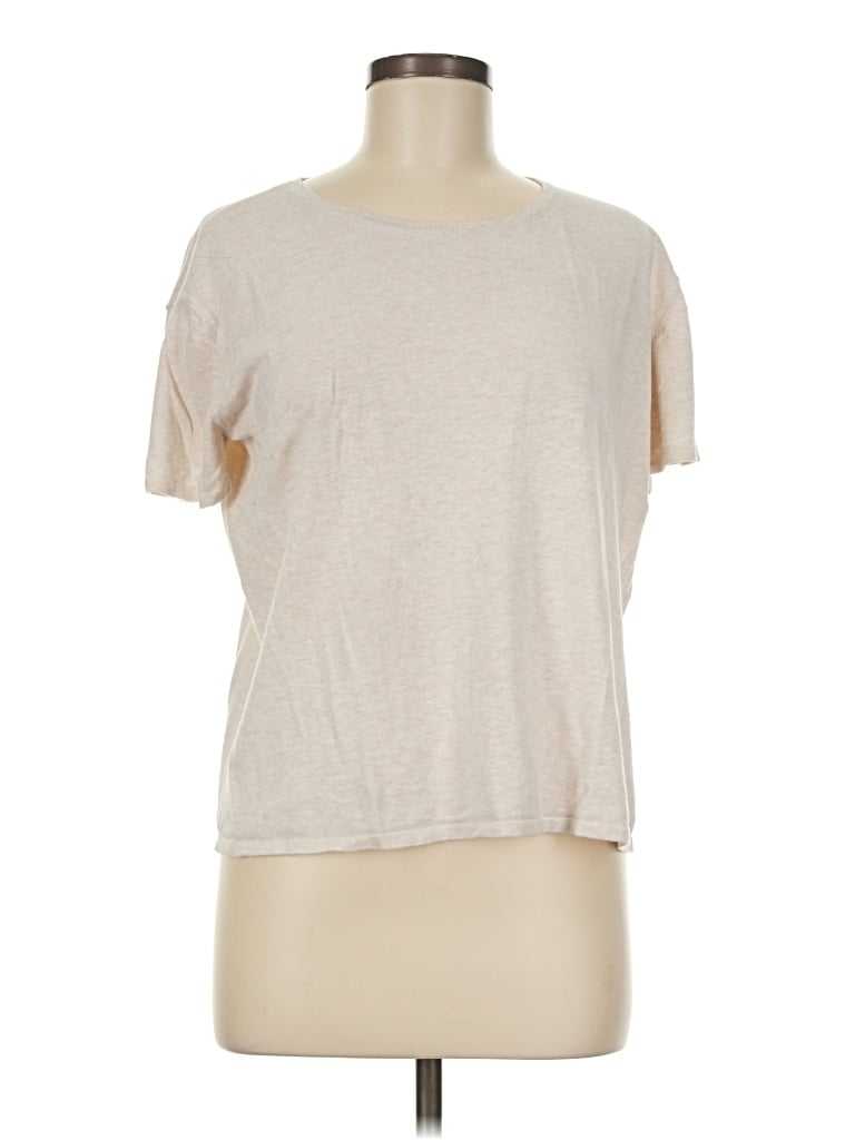 Pre-owned The Reset Short Sleeve Top Tan Crew Neck Tops