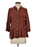 Roolee Brown 3/4 Sleeve Button-Down Shirt Size S - photo 1