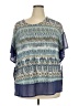 Faded Glory 100% Polyester Blue Short Sleeve Blouse Size 2X - photo 1