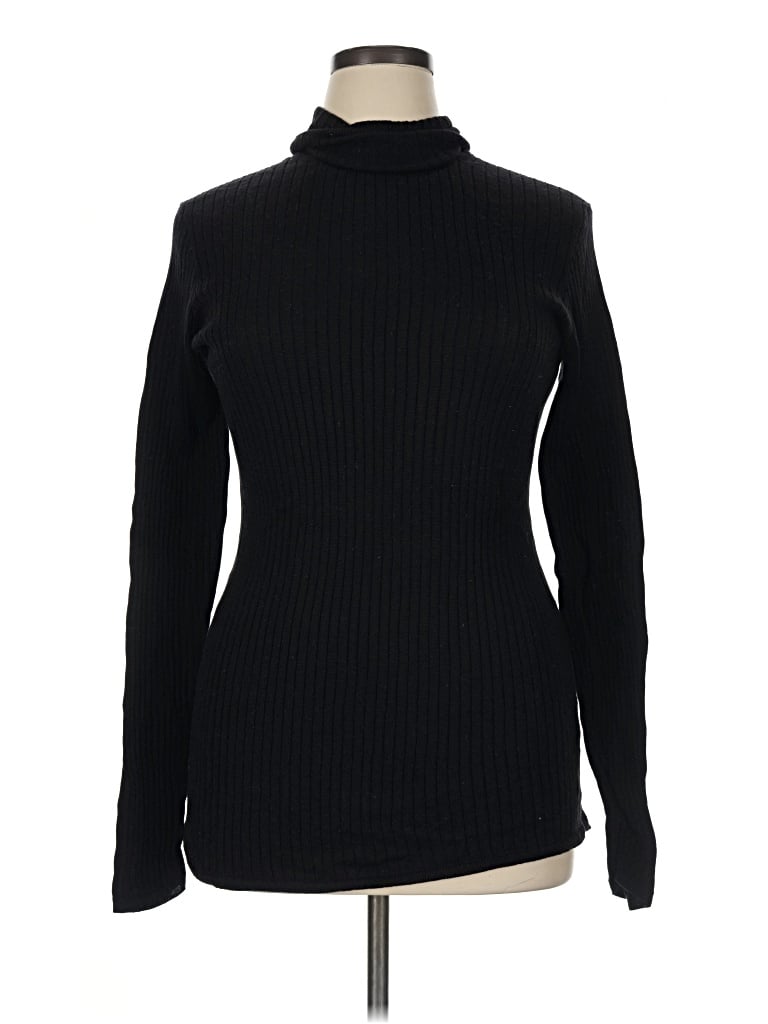 Pre-owned Peruvian Connection Turtleneck Sweater In Black