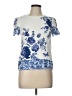oasis 100% Viscose Blue Short Sleeve Top Size 10 - photo 1