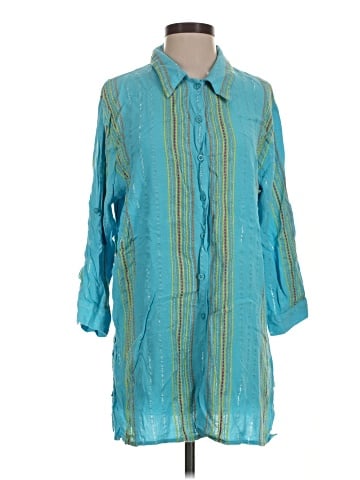 Elan 3/4 Sleeve Button-Down Shirt (view 1)