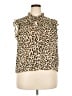 J.Crew 100% Polyester Animal Print Brown Sleeveless Blouse Size XXL - photo 1