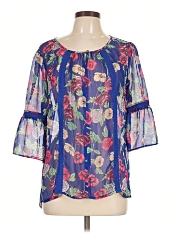 LC Lauren Conrad 3/4 Sleeve Blouse (view 1)