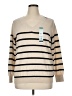 Terra & Sky Stripes Tan Pullover Sweater Size 0X - photo 1