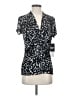 DKNY Animal Print Black Short Sleeve Blouse Size S - photo 1