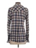 Bella Dahl 100% Rayon Plaid Gray Long Sleeve Button-Down Shirt Size S - photo 2