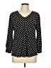 Adrianna Papell Polka Dots Black Long Sleeve Blouse Size L - photo 1