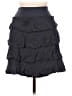 Ann Taylor 100% Silk Chevron-herringbone Black Silk Skirt Size 8 - photo 1