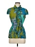 Nue Options 100% Polyester Teal Short Sleeve Blouse Size M - photo 1