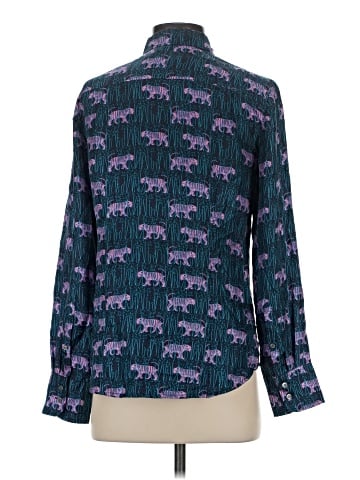 J.Crew Collection Long Sleeve Silk Top (view 2)