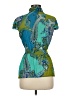 Nue Options 100% Polyester Teal Short Sleeve Blouse Size M - photo 2