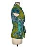 Nue Options 100% Polyester Teal Short Sleeve Blouse Size M - photo 4