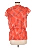 Halogen 100% Polyester Orange Short Sleeve Blouse Size L - photo 2