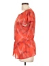 Halogen 100% Polyester Orange Short Sleeve Blouse Size L - photo 5