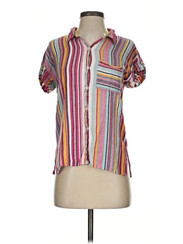 Aqua Short Sleeve Blouse (view 1)