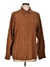 White Stag 100% Polyester Solid Brown Long Sleeve Blouse Size L - photo 1