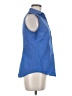 Talbots 100% Cotton Blue Sleeveless Button-Down Shirt Size 8 - photo 4